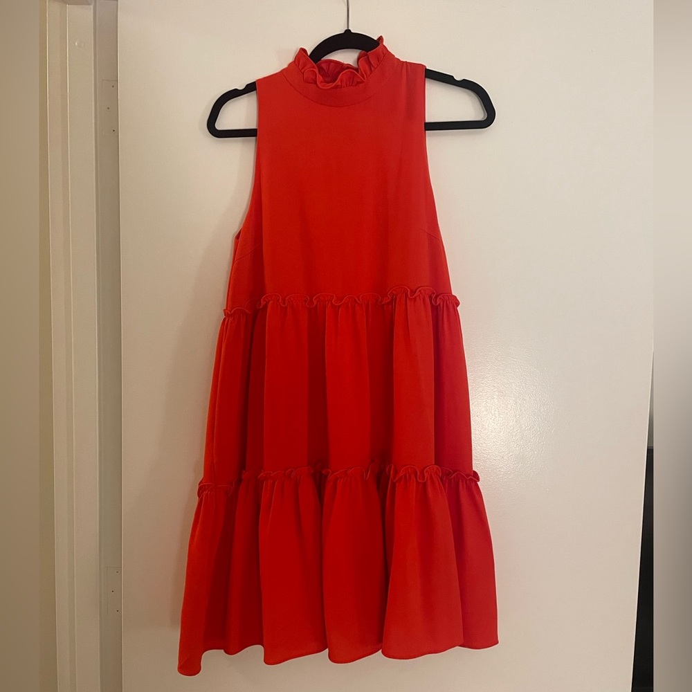 Elliatt Sonnet Ruffled Trapeze Swing Red Dress Size Small in great condition